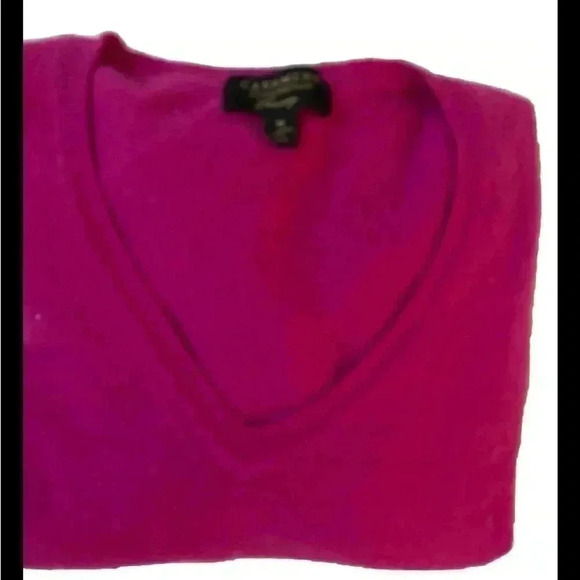 Charter Club Luxury 100% Cashmere V-Neck Sweater Pink Size M - Picture 3 of 4